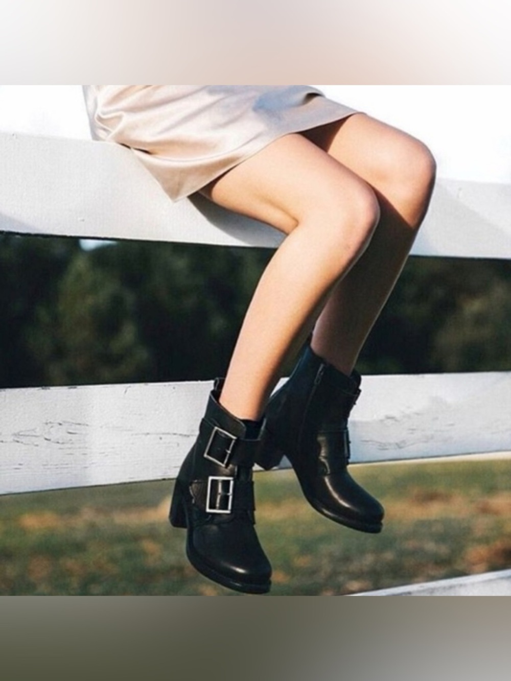 Frye Leather Sabrina Double Buckle Booties